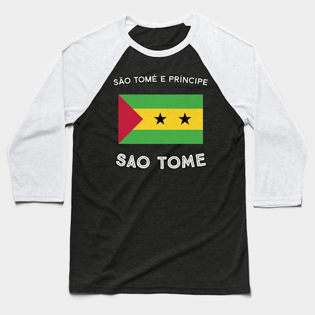 Sao Tome Flag Baseball T-Shirt by phenomad